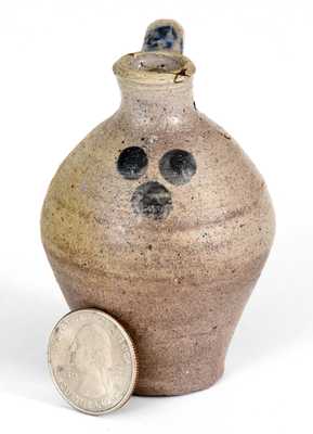 Extremely Rare Miniature Stoneware Jug, poss. Abraham Mead, Greenwich, CT, 18th century