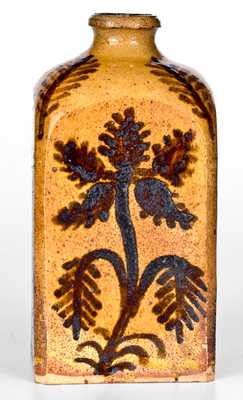 Exceptional Ezra White, Mercer, Pennsylvania Redware Tea Canister, Dated 1846
