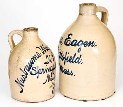 Lot of Two: Newark, NJ and Pittsfield, MA Stoneware Advertising Jugs