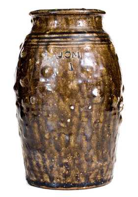 Rare JCM (attrib. Daniel Seagle, Vale, NC) Alkaline-Glazed Stoneware Jar