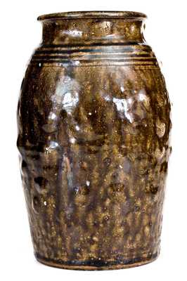 Rare JCM (attrib. Daniel Seagle, Vale, NC) Alkaline-Glazed Stoneware Jar