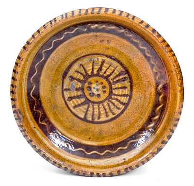 Possibly NC Slip-Decorated Redware Dish