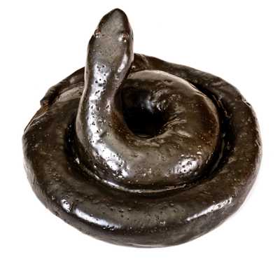 Rare Stoneware Snake Doorstop, probably Jane Lew, West Virginia