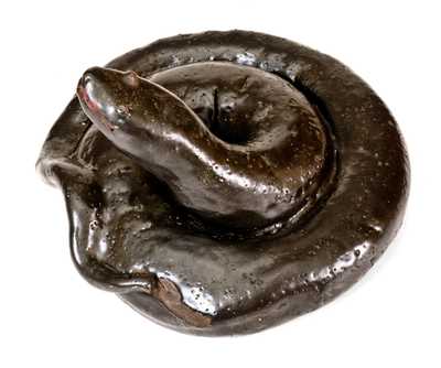 Rare Stoneware Snake Doorstop, probably Jane Lew, West Virginia