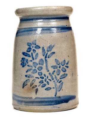 Southwestern PA Stoneware Jar w/ Stenciled Plant Motif