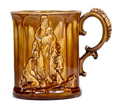 Unusual Bennett Pottery / Baltimore Rockingham Ware Mug,