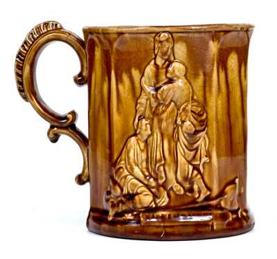 Unusual Bennett Pottery / Baltimore Rockingham Ware Mug, 