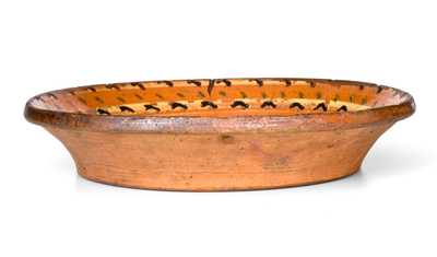 Very Rare Alamance County, North Carolina Redware Bowl w/ Profuse Three-Color Slip Decoration