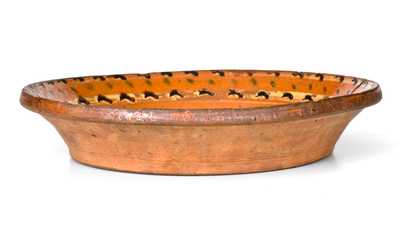 Very Rare Alamance County, North Carolina Redware Bowl w/ Profuse Three-Color Slip Decoration