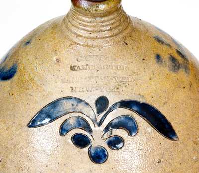 Very Fine C. CROLIUS Manhattan Incised Stoneware Jug
