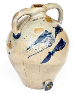 Exceptional C. BOYNTON / TROY, NY Double-Handled Water Cooler w/ Incised Bird