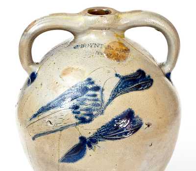 Exceptional C. BOYNTON / TROY, NY Double-Handled Water Cooler w/ Incised Bird