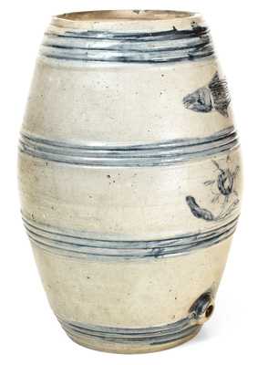 Excellent Early Albany, NY Stoneware Incised Fish Barrel Cooler
