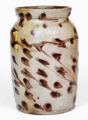 Unusual Stoneware Jar w/ Profuse Manganese Splotch Decoration, probably Ohio