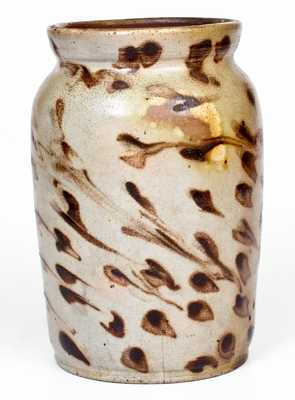 Unusual Stoneware Jar w/ Profuse Manganese Splotch Decoration, probably Ohio