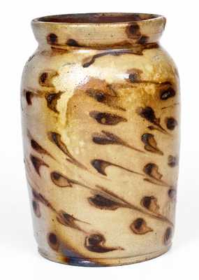 Unusual Stoneware Jar w/ Profuse Manganese Splotch Decoration, probably Ohio