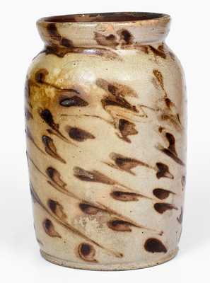 Unusual Stoneware Jar w/ Profuse Manganese Splotch Decoration, probably Ohio