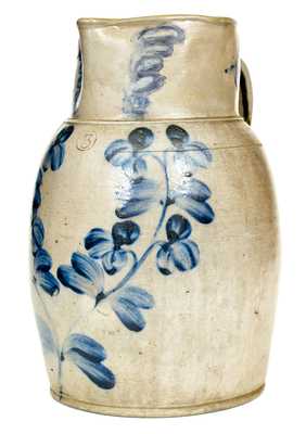 3 Gal. Stoneware Pitcher with Floral Decoration, Baltimore, circa 1870