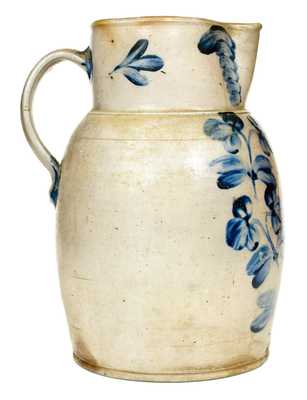 3 Gal. Stoneware Pitcher with Floral Decoration, Baltimore, circa 1870