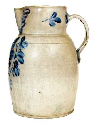 3 Gal. Stoneware Pitcher with Floral Decoration, Baltimore, circa 1870