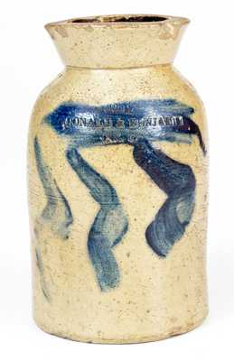 Very Rare MCDONALD & BENJAMIN, Cincinnati, Ohio Stoneware Canning Jar