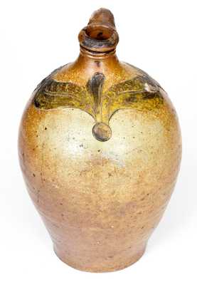 Fine 1/2 Gal. 18th Century Manhattan Stoneware Jar with Incised Decoration