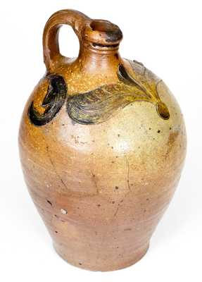 Fine 1/2 Gal. 18th Century Manhattan Stoneware Jar with Incised Decoration