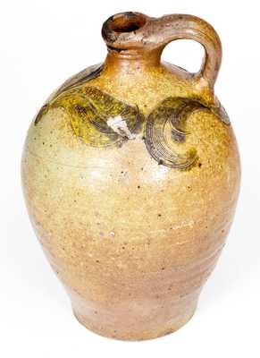 Fine 1/2 Gal. 18th Century Manhattan Stoneware Jar with Incised Decoration