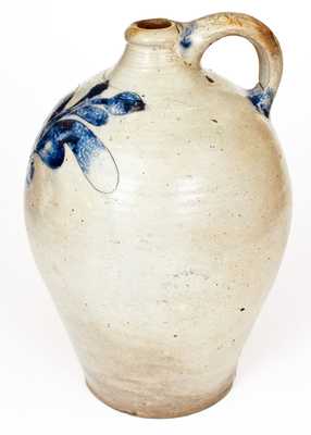 Manhattan Stoneware Jug with Bold Incised Floral Decoration, circa 1800