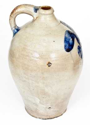 Manhattan Stoneware Jug with Bold Incised Floral Decoration, circa 1800