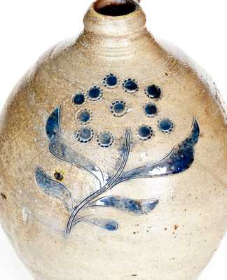 Fine Stoneware Jug w/ Incised and Impressed Floral Decoration, Manhattan, c1800