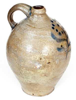 Fine Stoneware Jug w/ Incised and Impressed Floral Decoration, Manhattan, c1800