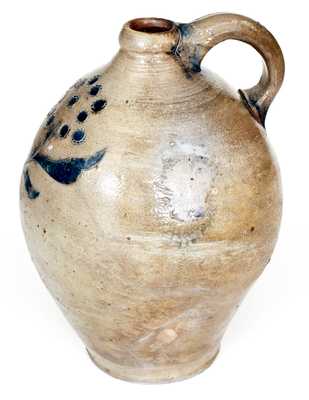 Fine Stoneware Jug w/ Incised and Impressed Floral Decoration, Manhattan, c1800