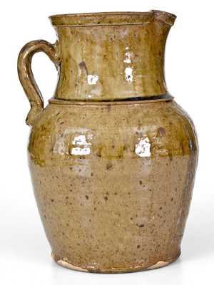 Alkaline-Glazed Stoneware Pitcher, att. W.F. Hahn, Edgefield, SC