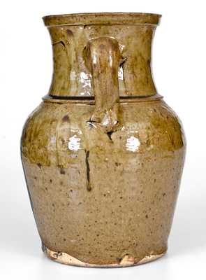 Alkaline-Glazed Stoneware Pitcher, att. W.F. Hahn, Edgefield, SC