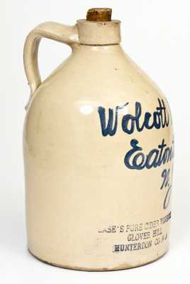 Very Rare Fulper, Flemington, NJ Stoneware Jug w/ Eatontown, NJ Advertising