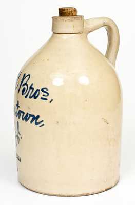 Very Rare Fulper, Flemington, NJ Stoneware Jug w/ Eatontown, NJ Advertising
