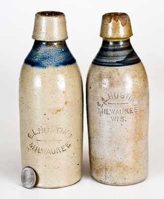 Lot of 2: E.L. HUSTING / MILWAUKEE, WIS. Stoneware Bottles