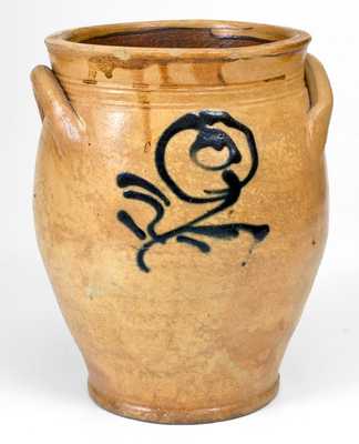 Early Capital District, NY Stoneware Jar w/ Large Floral Design