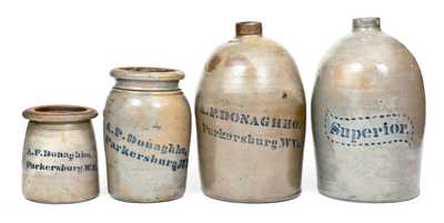 Lot of Four: A.P. DONAGHHO / Parkersburg, W Va. Stoneware