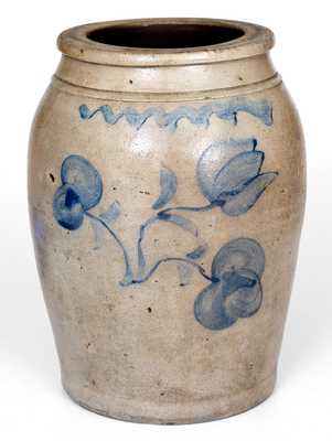 Pruntytown, WV Stoneware Jar with Floral Decoration