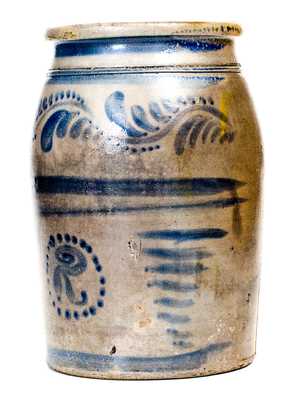Two-Gallon Southwestern PA Stoneware Jar w/ Freehand Decoration