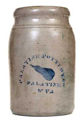 PALATINE POTTERY CO. / PALATINE, W. VA Stoneware Pear Jar