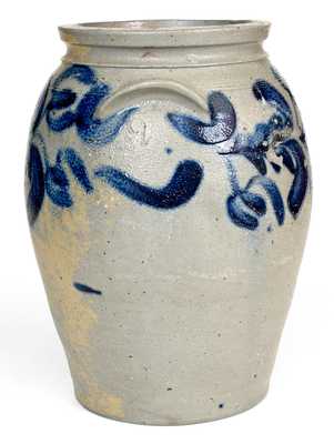 2 Gal. Baltimore Stoneware Jar with Floral Decoration, circa 1840