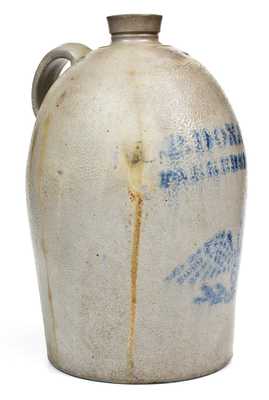 A. P. DONAGHHO / PARKERSBURG, W. VA Stoneware Jug w/ Stenciled Eagle Decoration