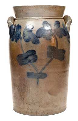 1 1/2 Gal. Baltimore Stoneware Churn with Floral Decoration, circa 1850