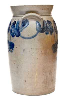 1 1/2 Gal. Baltimore Stoneware Churn with Floral Decoration, circa 1850