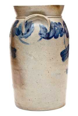 1 1/2 Gal. Baltimore Stoneware Churn with Floral Decoration, circa 1850