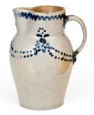 Very Fine One-Quart Stoneware Pitcher att. Morgan & Amoss, Baltimore, MD, circa 1820