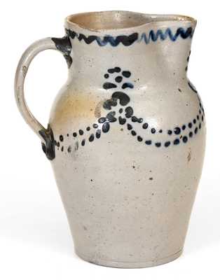 Very Fine One-Quart Stoneware Pitcher att. Morgan & Amoss, Baltimore, MD, circa 1820